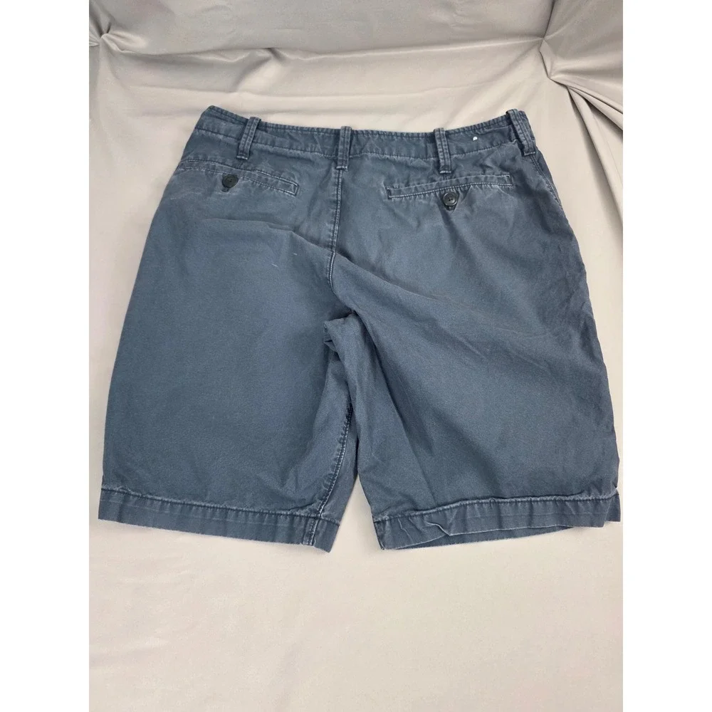Express Mens Chino Shorts Size 31 Blue Cotton Twill Casual Summer Flat Front